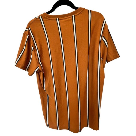 Aeropostale tee shirt Mens Orange and Navy Blue stripe with Logo NWT Size Med - Picture 2 of 7